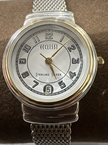 ECCLISSI Solid Sterling Silver .925 Watch & Band 24MM Women’s
