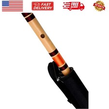 Bamboo Flutes Bansuri C Natural Right Handed Middle 19 inch With Carry Bag