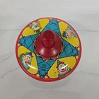 Vintage J. Chein Tin USA Litho Spinning Top Featuring Clowns -WORKS Collectible