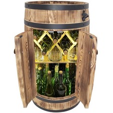 Holzfass mit Tür Hausbar mit LED-Batteriebeleuchtung