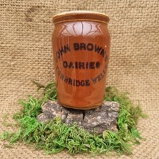 Antique Stoneware Dairy Cream Pot John Brown Dairies Tunbridge Wells Kent