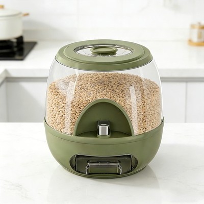 Grün Rice & Grain Storage Container Sealed Cereal Dispenser 36,5*30*28cm