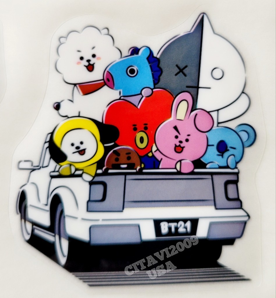 BT21 BTS STICKERS CARTOON WATERPROOF CLEAR DECAL KOREAN KPOP