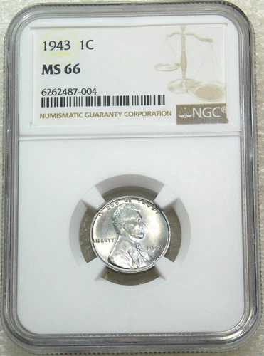 1943 P Lincoln Steel Cent NGC MS66 Very Bright Luster Just Graded #E287T