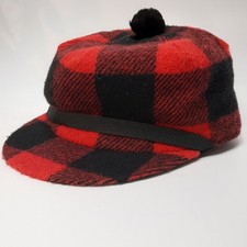 Dry Ice Crown Cap Stockmans Hat Canada Buffalo Plaid Red & Black Size M/M 7 1/8