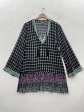 Bisou Bisou Women’s Large Bohemian Rhapsody  Sheer Long Sleeve Tunic Dress NWT