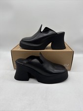 Miista Madoko Otavia Leather Heeled Mule Clogs Black UK 7 EU 40 New