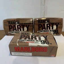 Vintage Marlboro RANCH PARTY 98 & ‘99 3 Boxes of Matches (Flip Top) Quantity 134