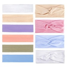 10 PCS Headbands for Women Non Slip Thin Hair Band Wide Twist Cotton Elastic