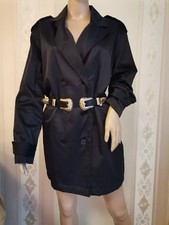 BENETTON dünner Damen Trenchcoat GLANZ Mantel Jacket Jacke GR M 38/40 edel