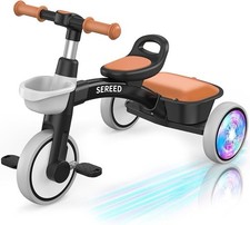 SEREED Toddler Tricycle for 2-5 Years Old, Adjustable Seat Black New In Box T306