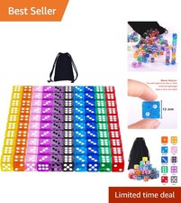 Translucent 12mm 100-Piece Dice Set - Perfect for Family Game Nights and Math