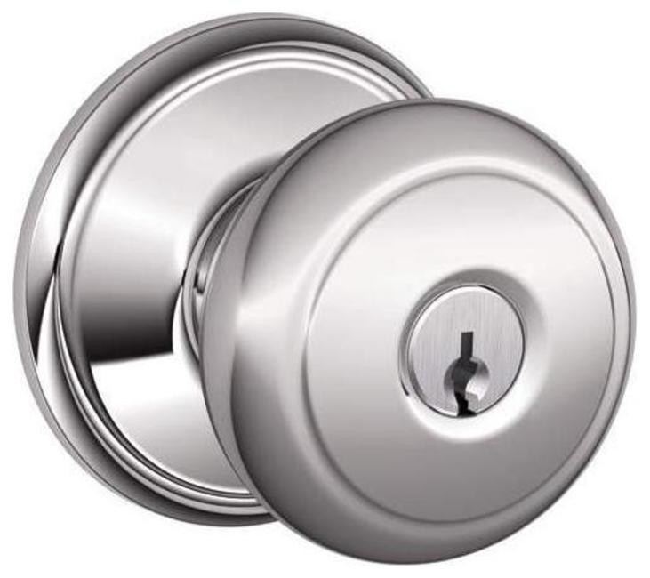 Schlage F51-AND Chrome Andover Keyed Entry Door Knob Set