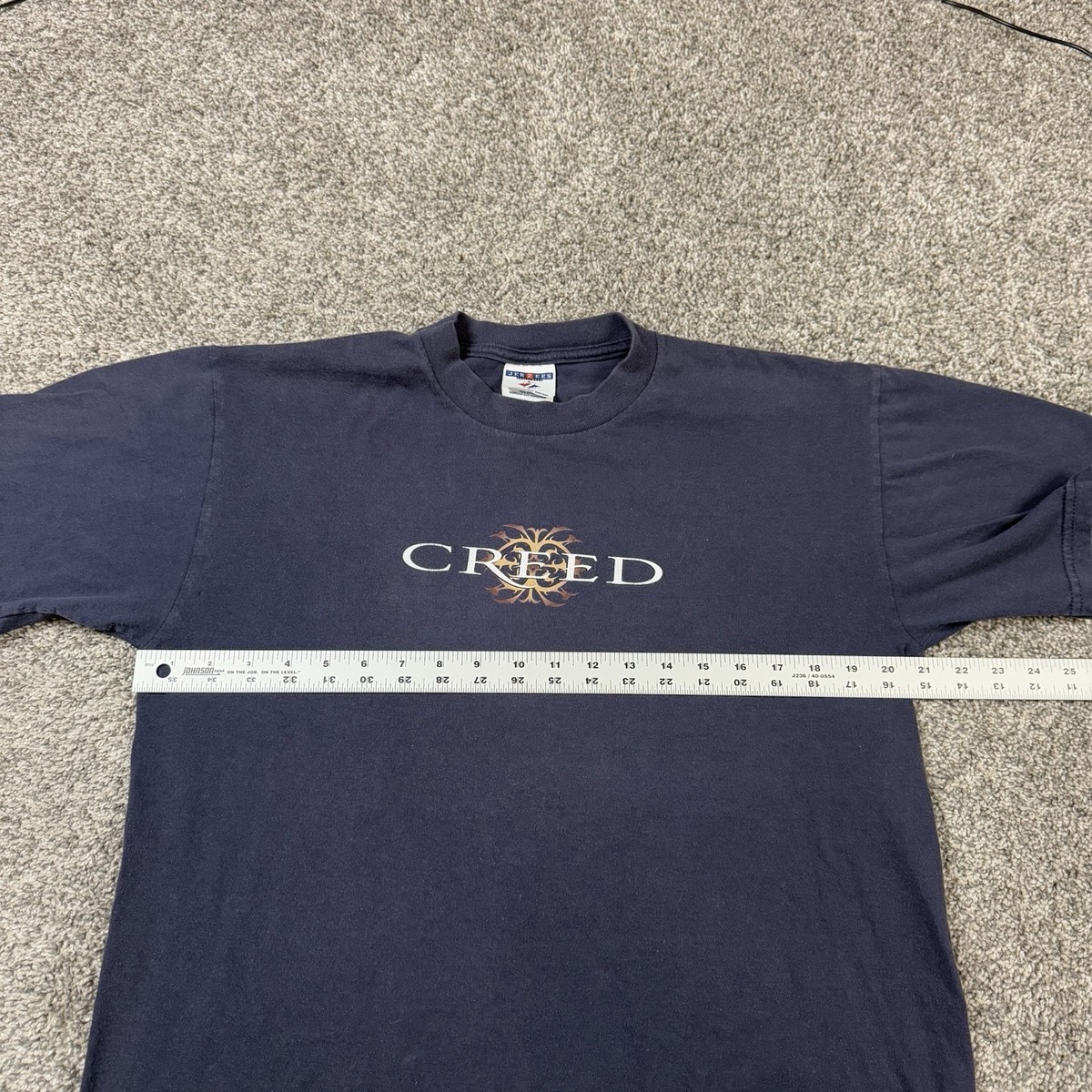 Vintage 90s Y2K Creed Human Clay Tour Concert Rock Band Faded Blue