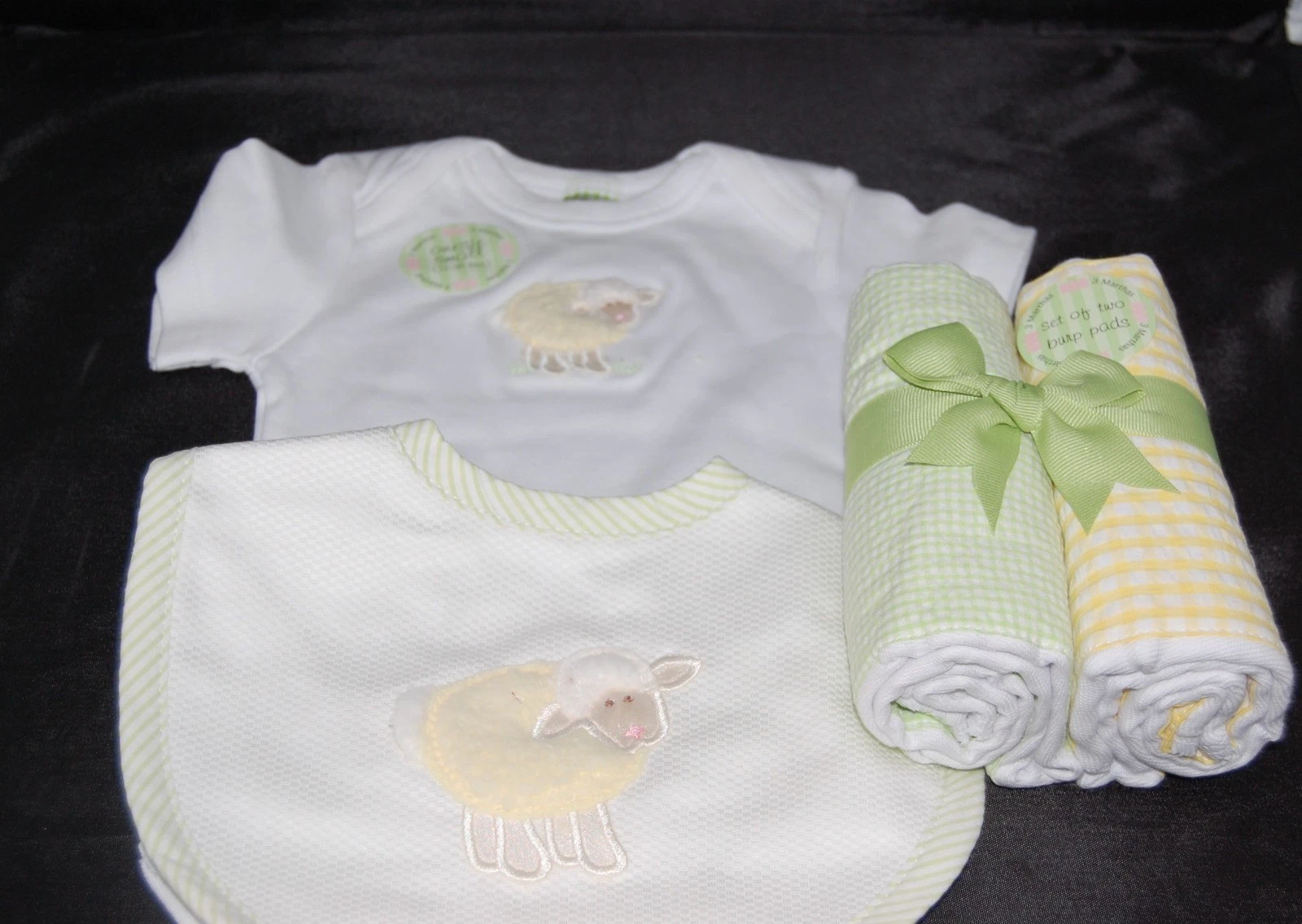 baby shirt, bib and burp pads