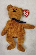 TY Original Beanie Baby Fuzz the Bear 1998 Retired with Rare Errors