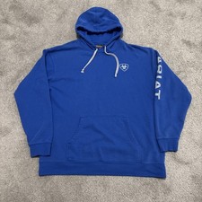 Ariat Logo Hoodie Fleece Hooded Sweatshirt Bl...