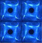 4x Power Color 140mm x 10mm Thin Computer Case Blue LED Cooling 4-Pin Molex Fan
