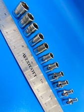 Snap-on Socket Set 1/4” Drive 1/8” to 1/2” 6 Point 11 Pieces TM Series S-2-2