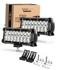 7 Inch LED Light Bar, LED Offroad Fog/Driving Lights, 50W 6000LM Tri-Row Work