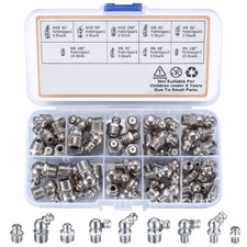 YOUYIDUN - 60Pcs Metric Grease Fittings Kit,Straight and Angled Grease Zerk K...
