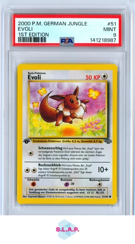 EEVEE 1ST EDITION POKEMON GERMAN JUNGLE 2000 51 PSA 9
