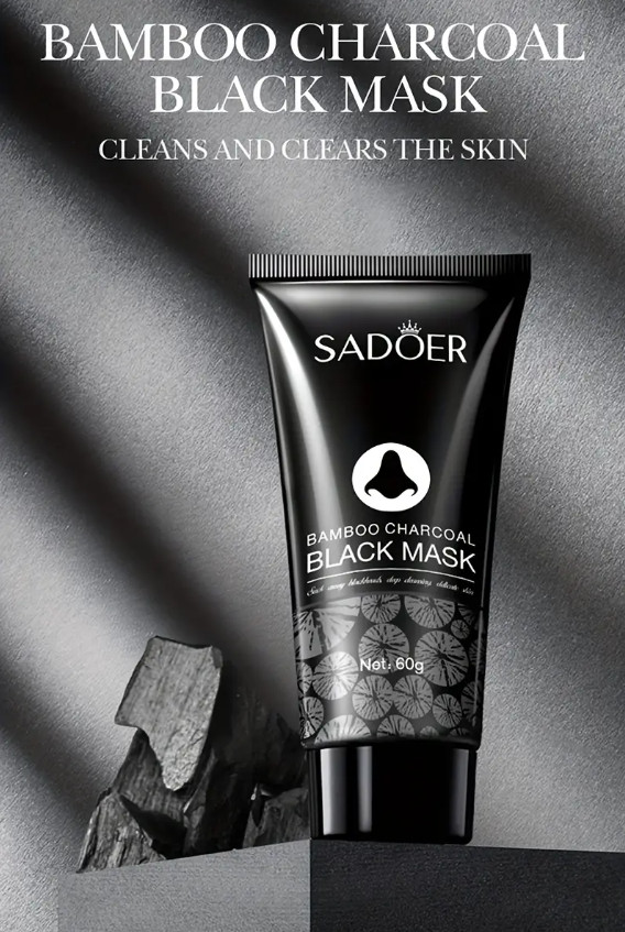 SADOER Bamboo Charcoal Black Face Nose Mask 60G Remove Blackhead