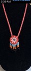 Native American Style Necklace 28” VTG Red Turquoise Seed Bead Star Medallion — photo 2