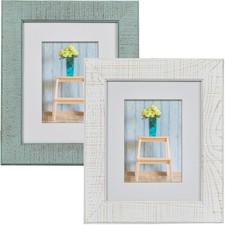 Rustic 8x10 Wooden Picture Frame Set of 2, Distressed Wood Photo Frame with R...