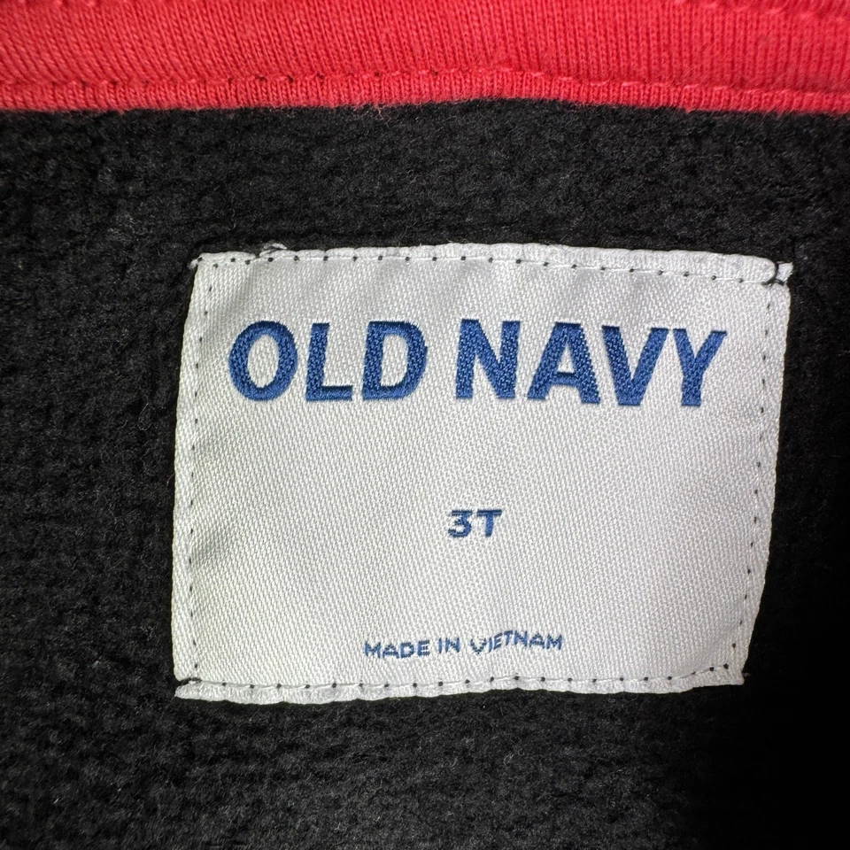 Sudadera con Capucha Old Navy Niños 3T Negra Estampado de Dinosaurio Cremallera Completa Forrada de Vellón Foto 2 de 4