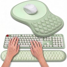 Mouse Pad Keyboard Wrist Rest, 2 in1 Keyboard Wrist Ergonomic Mouse Pad Suppo