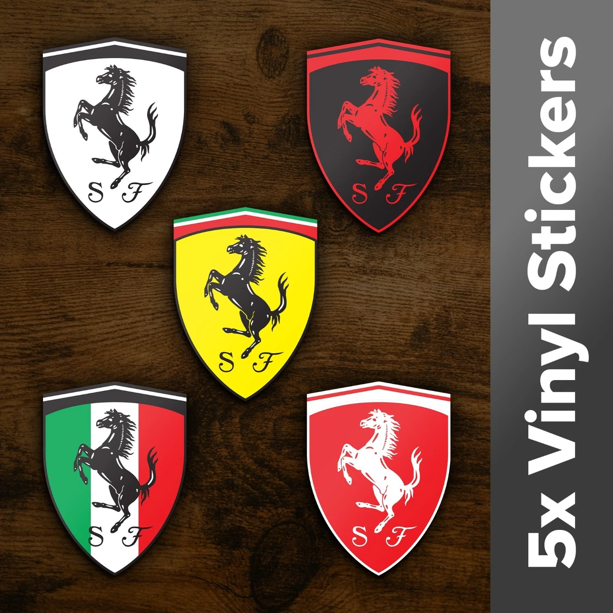 Ferrari Sticker Set – 11 Glossy Decals – Official Brand Stickers For Cars & More 2 thumbnail image