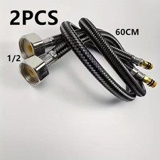 2PCS Modern Brushed Waterfall Bathroom Sink Mixer Tap Single Handle Faucet