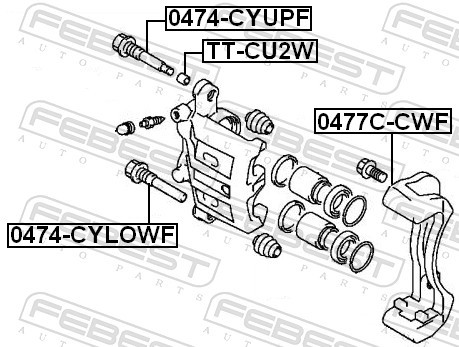 Fits FEBEST 0474-CYLOWF BRAKE CALIPER GUIDE FRONT MITSUBISHI LANCER C ⭐UK Stock⭐