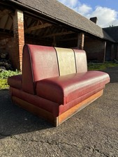 Vintage Dual American USA Diner Style Leatherette Bench Booth Seating Restaurant