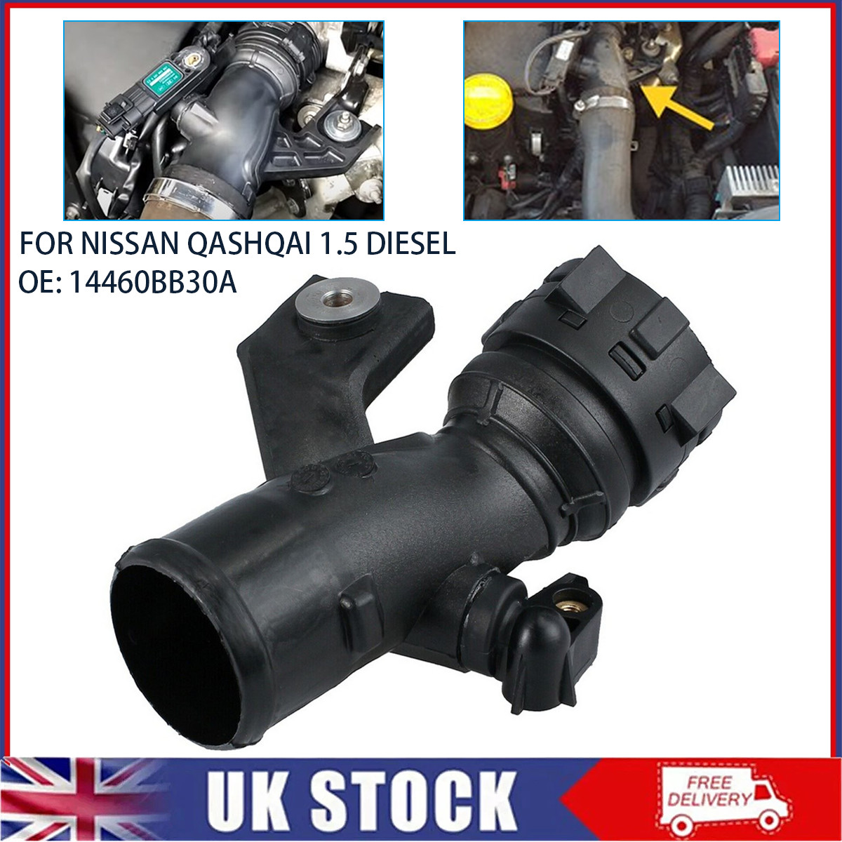 Air Intake Intercooler Turbo Pipe Tube For Nissan Qashqai 1.5 Diesel 14460BB30A
