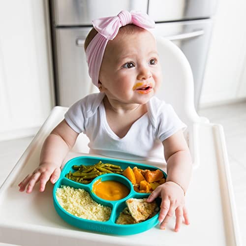 Set de table bébé BBLUV Yumi en silicone premium incassable bleu ciel