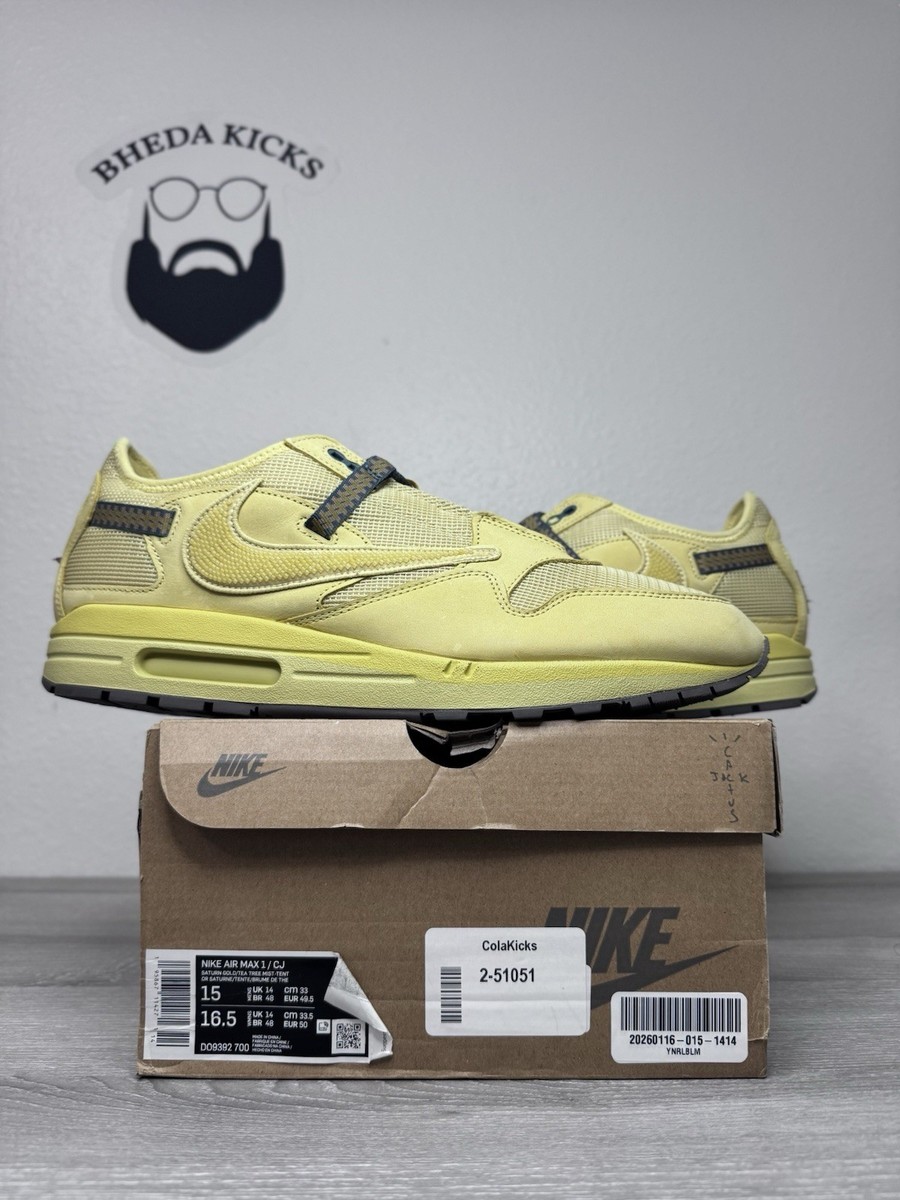 Size 15 - Nike Travis Air Max 1 Saturn Gold DO9392-700 Men's Worn