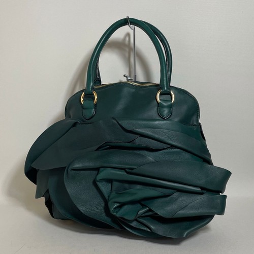 VALENTINO GARAVANI Women Rose Dome Satchel Bag  Green Leather Gold from japan