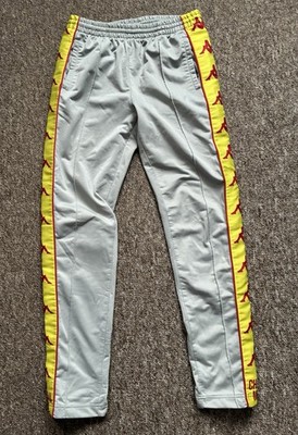 Kappa Chateau Motel Track Pants Medium Grey Yellow Red Tape Joggers Rare 189/499