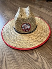 Melonwear Straw Hat Wide Brim Chin Strap Flor...