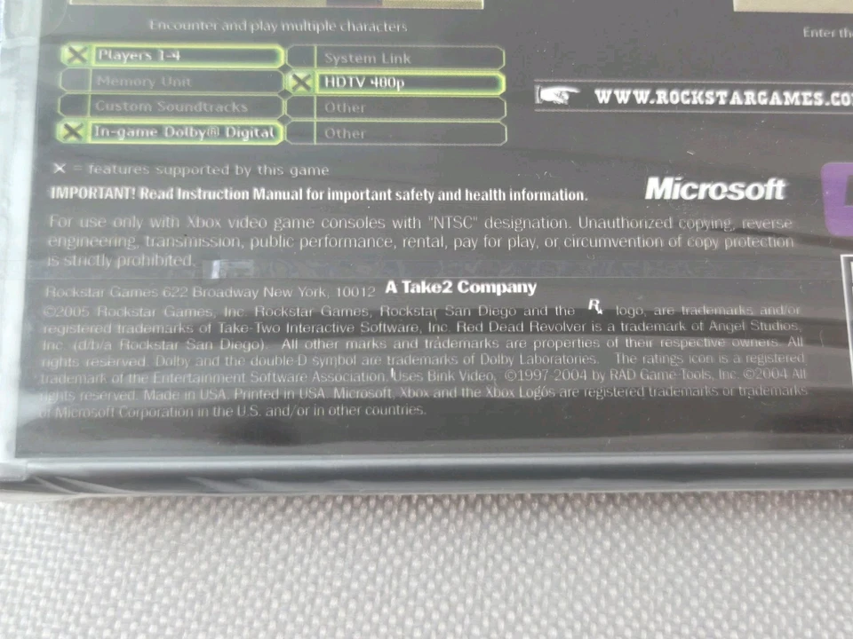 Red Dead Revolver Microsoft Xbox, 2004 Factory Sealed Platinum Hits" collection - Image 3 of 4