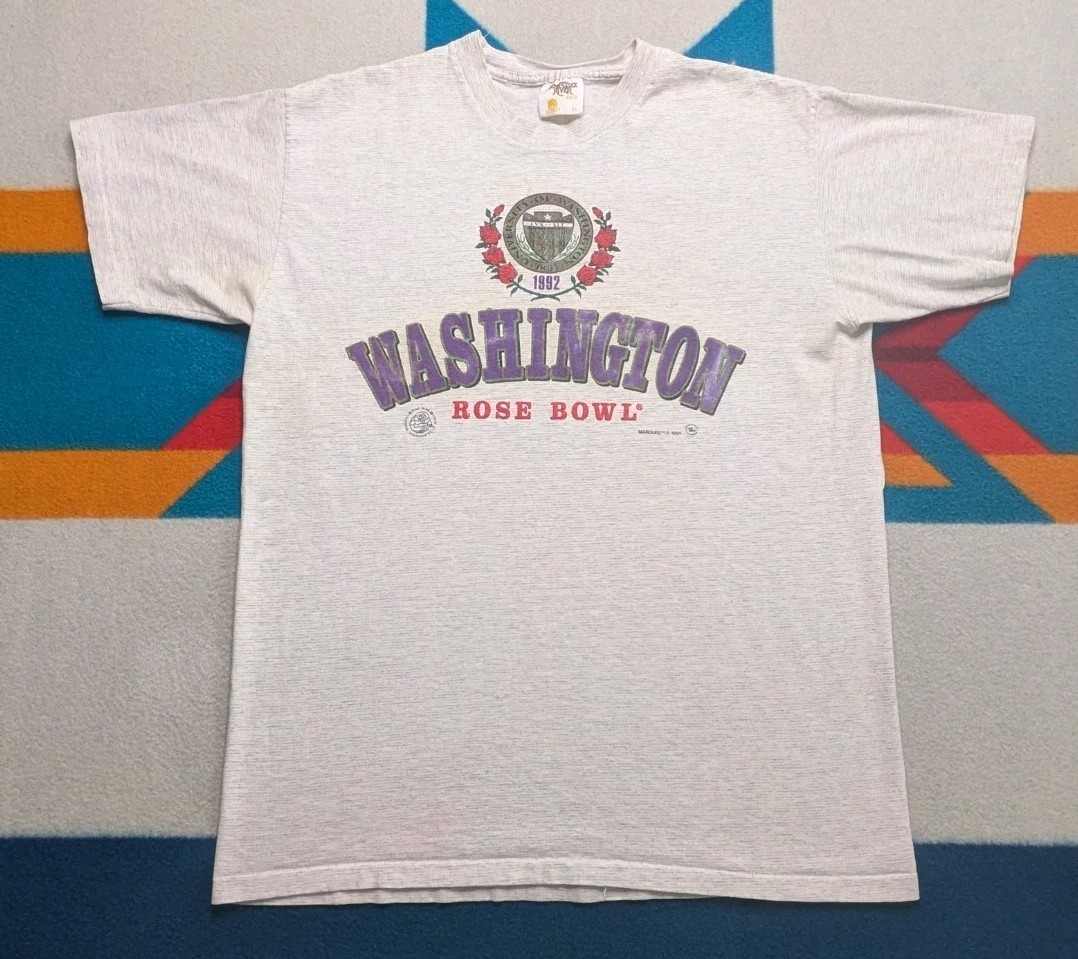 Vintage Washington Huskies Shirt 1992 Rose Bowl Champs USA Made Single Stitch XL
