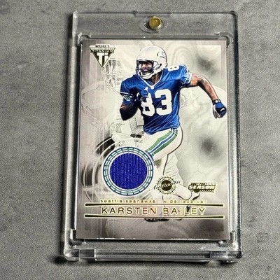 2001 Pacific Private Stock Titanium Karsten Bailey Patch Relic #87 Game Used Mem