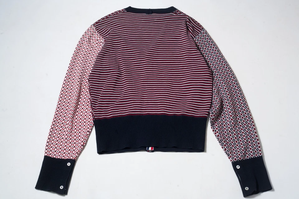 BROOKS BROTHERS Mens Multicolor Thom Browne Cardigan Size BB3 / EU L - Image 2 of 4