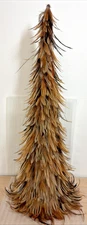Vintage Real Bird Feathers Handmade Christmas Tree 28"Tall Holiday Decor