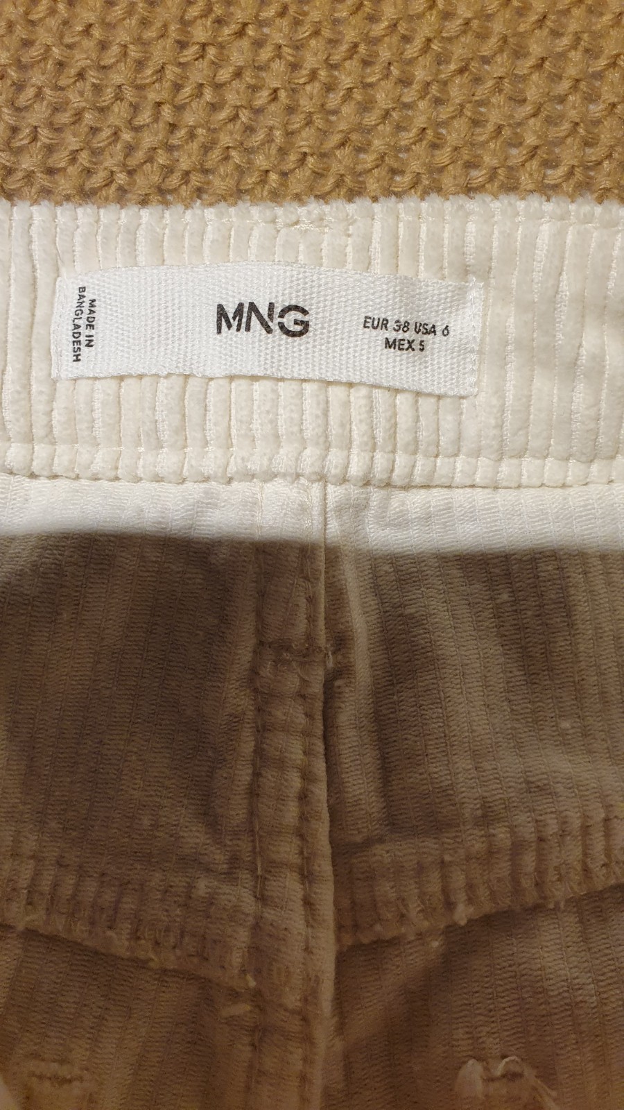 MNG Women's Wide Leg Cord Trousers UK Size 10 W31 L29 White Loose Corduroy Pants thumbnail 8