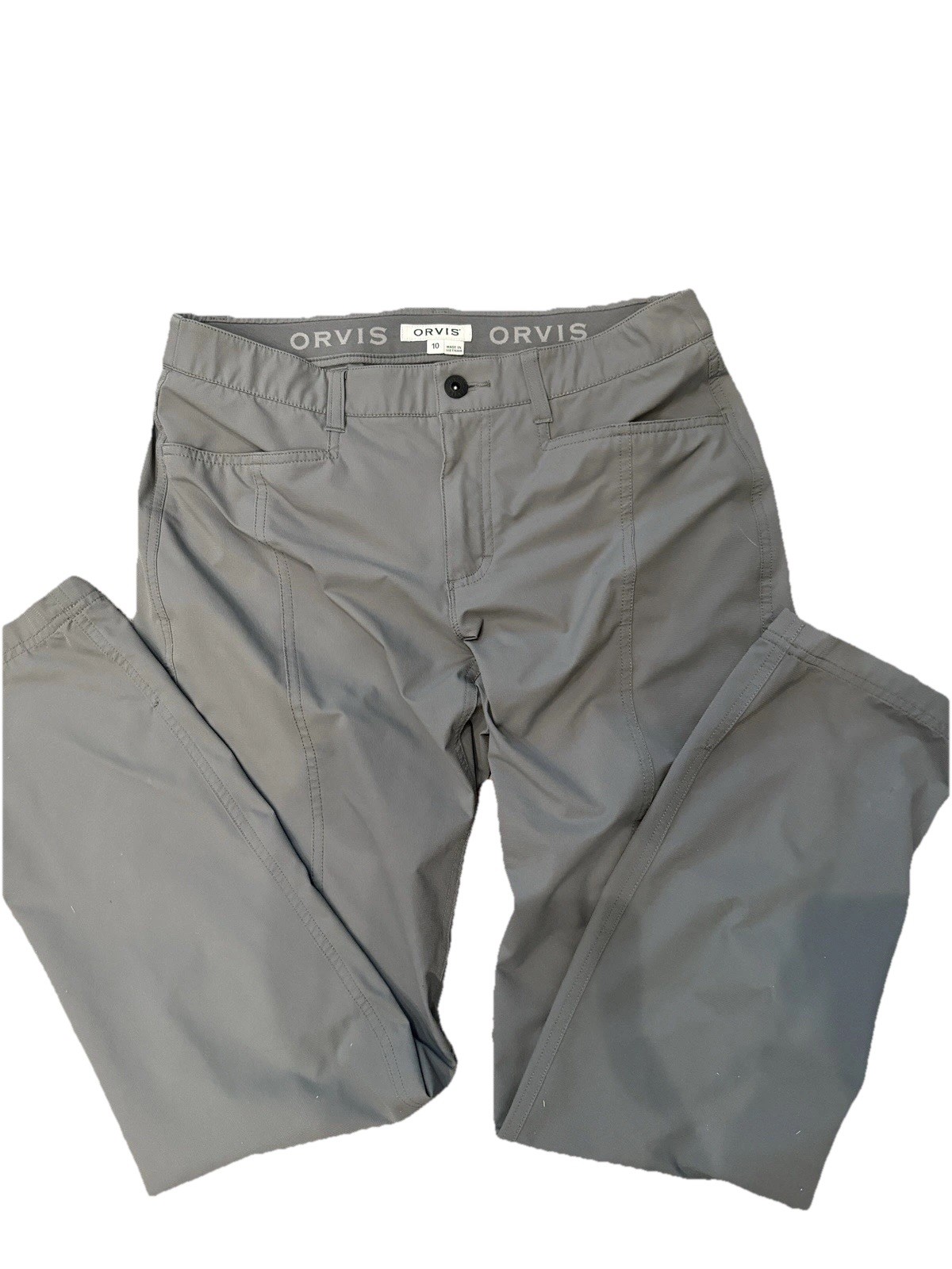 Orvis Outdoor Hiking Performance Pocket Long Pants Women Size 10 Grey/Green