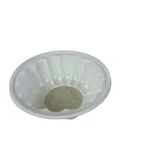 Vintage Tupperware White Round Jello Gelatin Mold Heart Tree Flower Patterns