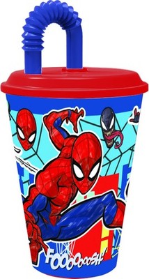 TATAWAY MARVEL Spiderman Trinkbecher 430 ml Mit Trinkhalm Mob Rules
